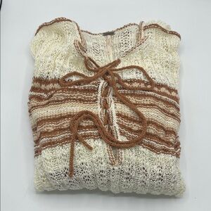 Free People Marina Bay Lace-Up Sweater Size Small